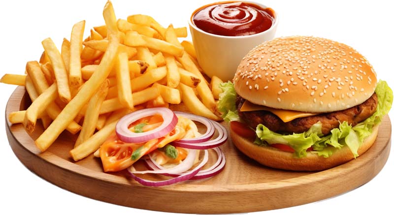 دانلود طرح دور بری شده ساندویچ در طبق چوبی