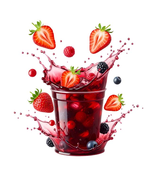 دانلود طرح آب توت فرنگی و تمشک و بلوبری