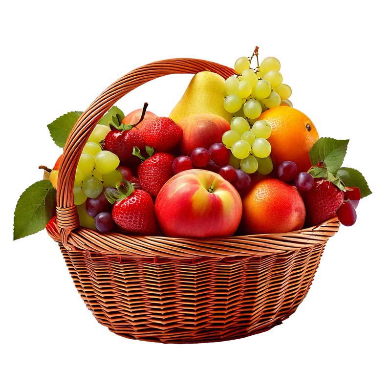 دانلود طرح سبد حصیری پر ازمیوه