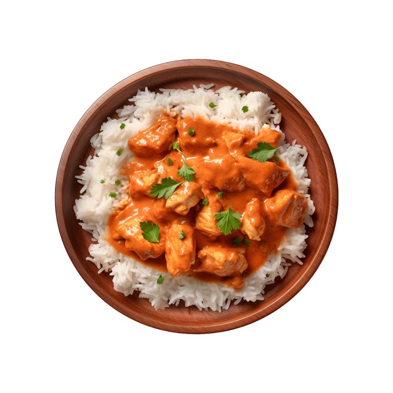 دانلود طرح چلو خورشت در بشقاب چوبی