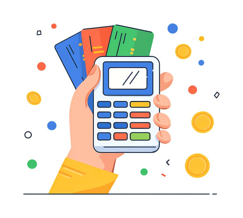 دانلود طرح کارت بانکی و دستگاه پوز در دست