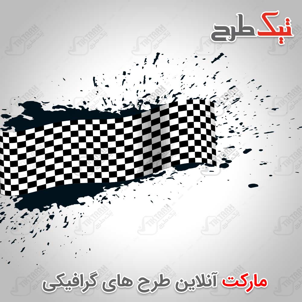 دانلود طرح لایه باز پرچم رالی مشکی