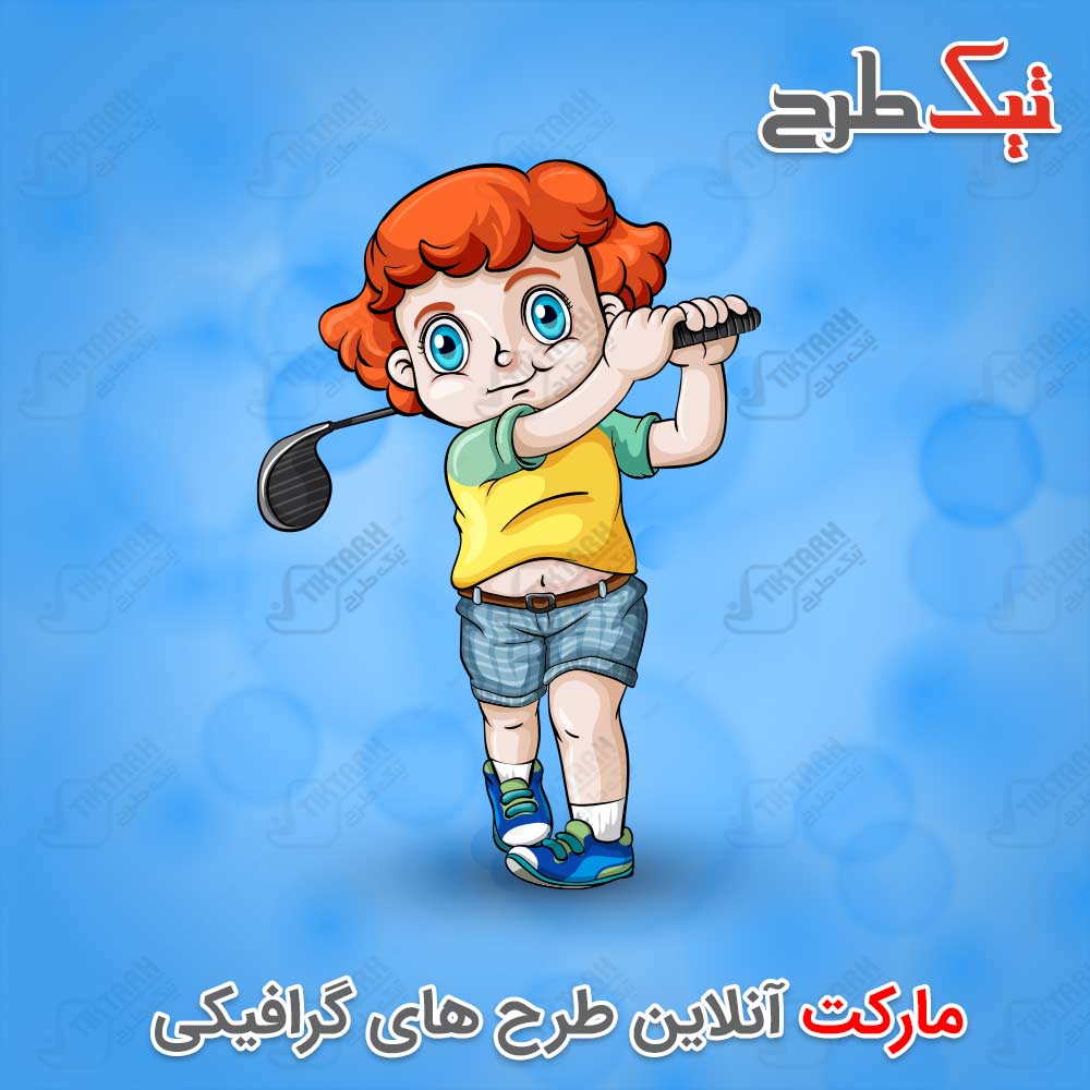 دانلود کلیپ آرت کارتونی دختر گلف باز