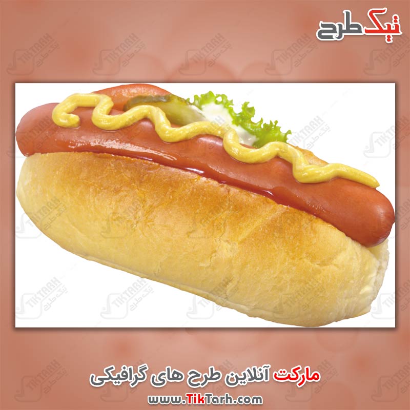 عکس با کیفیت هات داگ با سس خردل