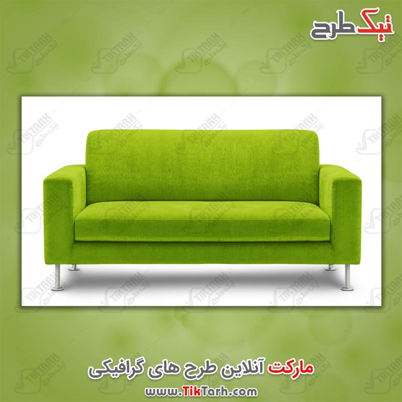 عکس با کیفیت مبل سه نفره سبز روشن