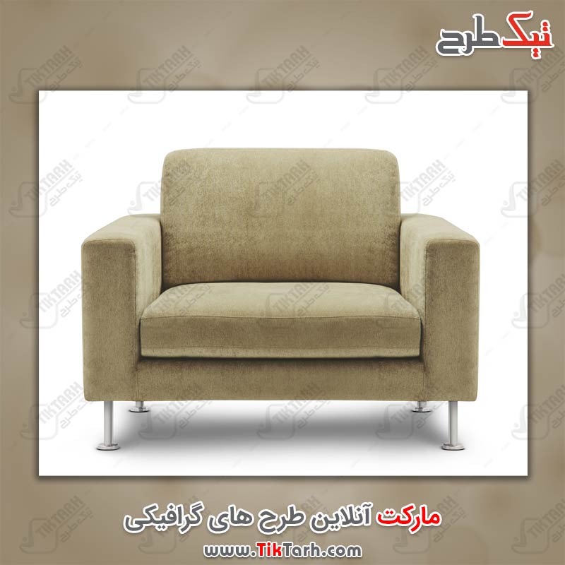 عکس با کیفیت مبل تک نفره پارچه ای