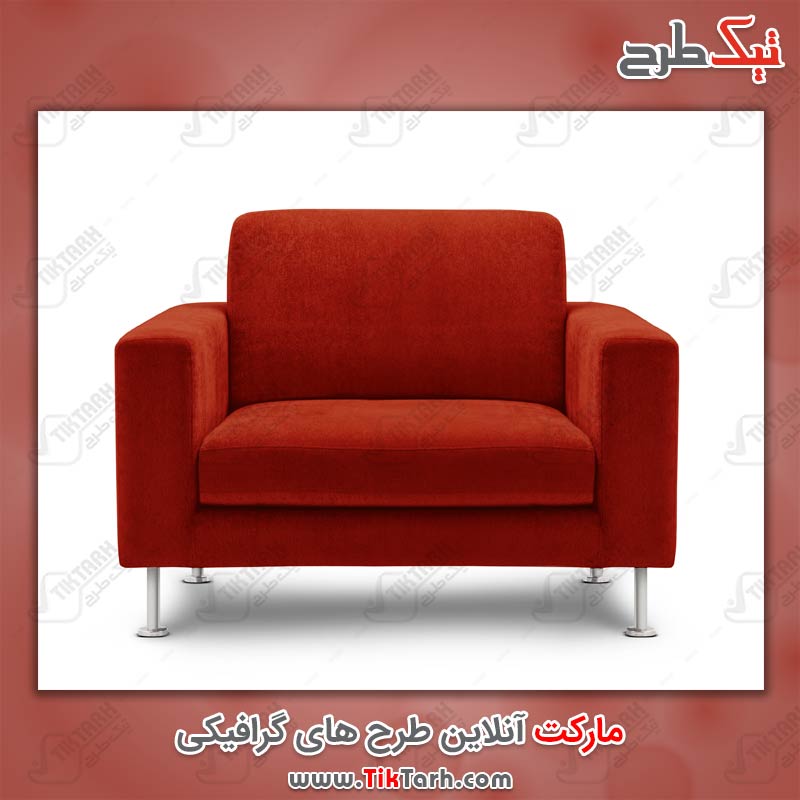 عکس با کیفیت مبل تک نفره قرمز