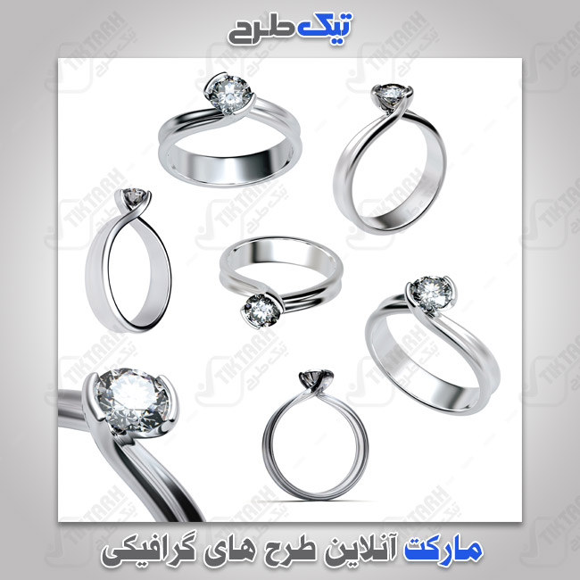عکس با کیفیت انگشترهای طلای سفید