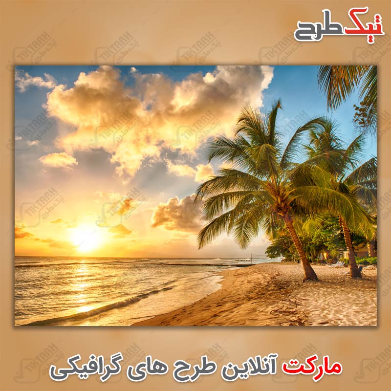 عکس با کیفیت غروب آفتاب ساحل