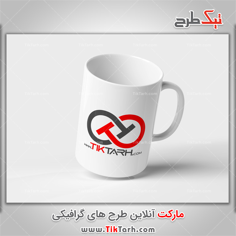طرح لایه باز موکاپ لیوان چینی حالت خم