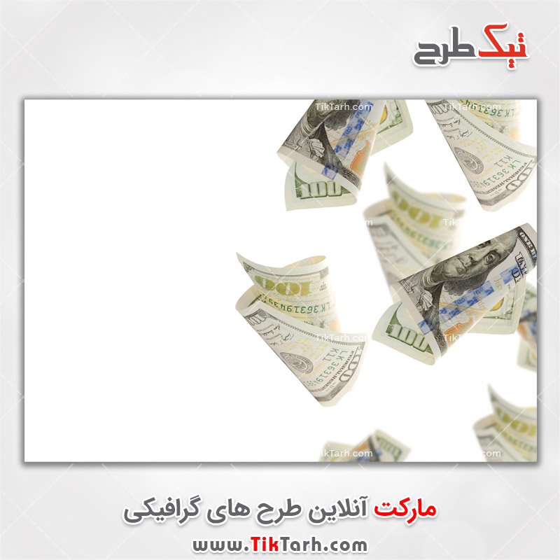 عکس لارج فرمت اسکناس های 100 دلاری لوله شده