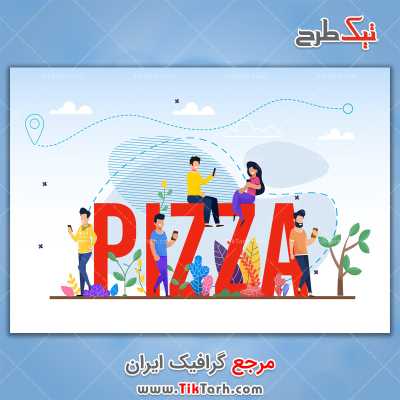 دانلود وکتور مفهومی پیتزا