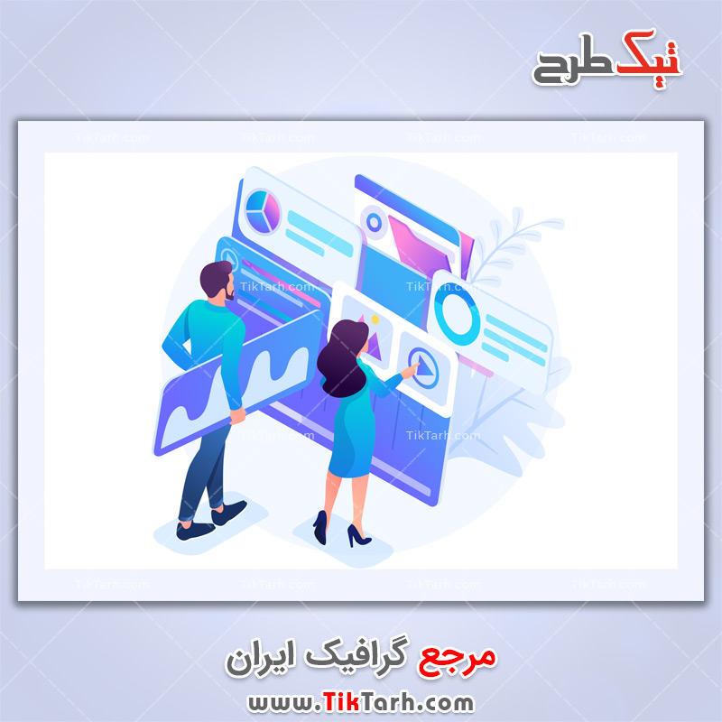 دانلود وکتور مفهومی آمار و نمودار