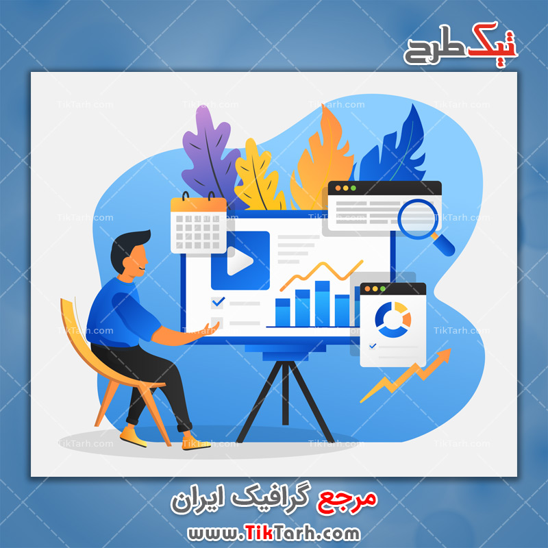 دانلود وکتور مفهومی تابلو آمار