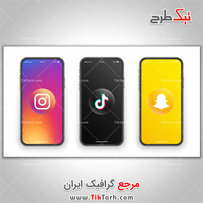 دانلود عکس گرافیکی موبایل و اپلیکیشن شبکه های اجتماعی
