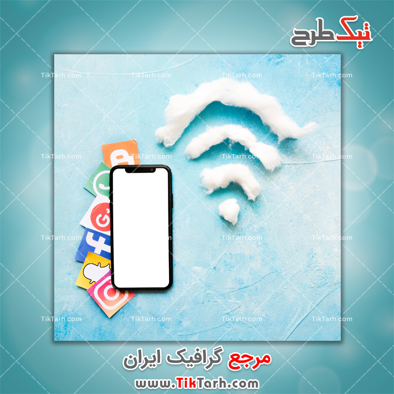 دانلود عکس گرافیکی موبایل و وای فای