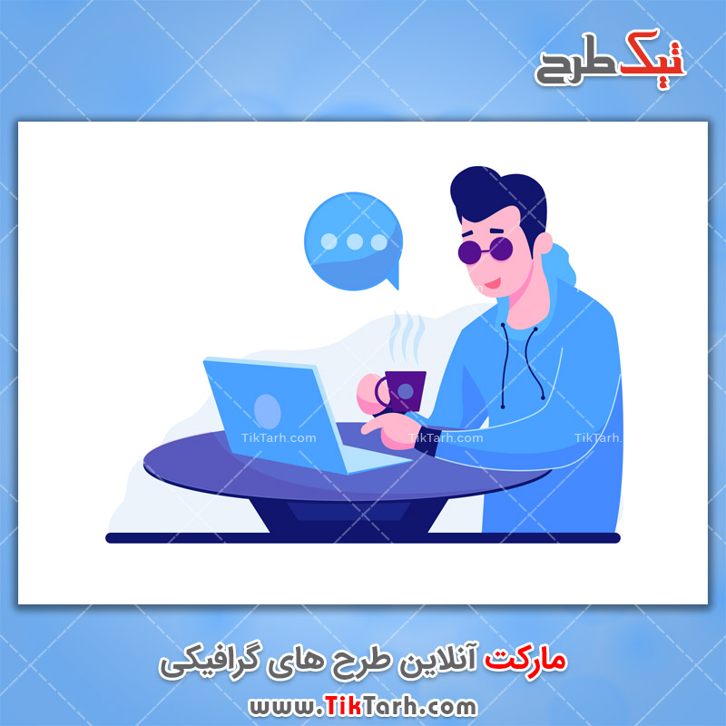 دانلود وکتور مفهومی  ارسال پیام با لپ تاپ
