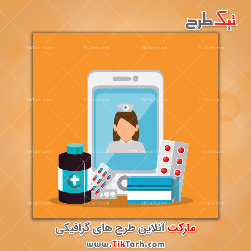 دانلود وکتور مفهومی پزشک اینترنتی