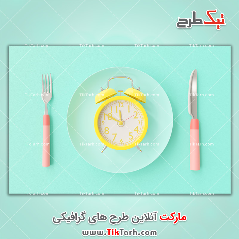 دانلود تصویر باکیفیت ساعت زرد و پس زمینه آبی