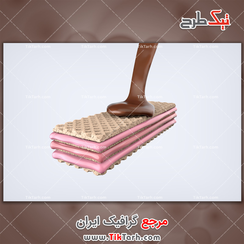 دانلود عکس با کیفیت ویفر توت فرنگی