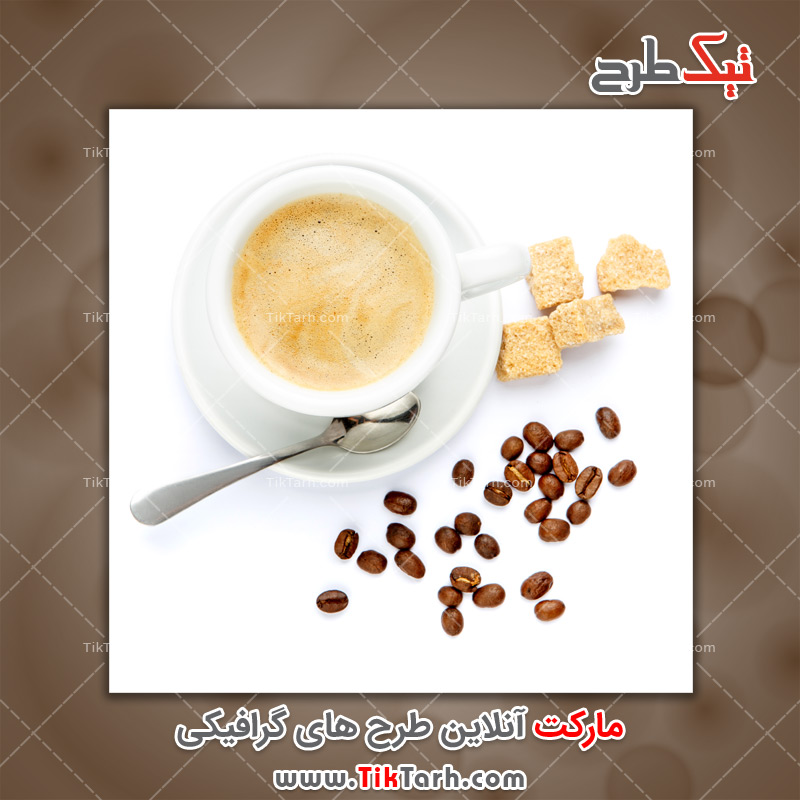 دانلود عکس باکیفیت فنجان نسکافه و قاشق چایخوری