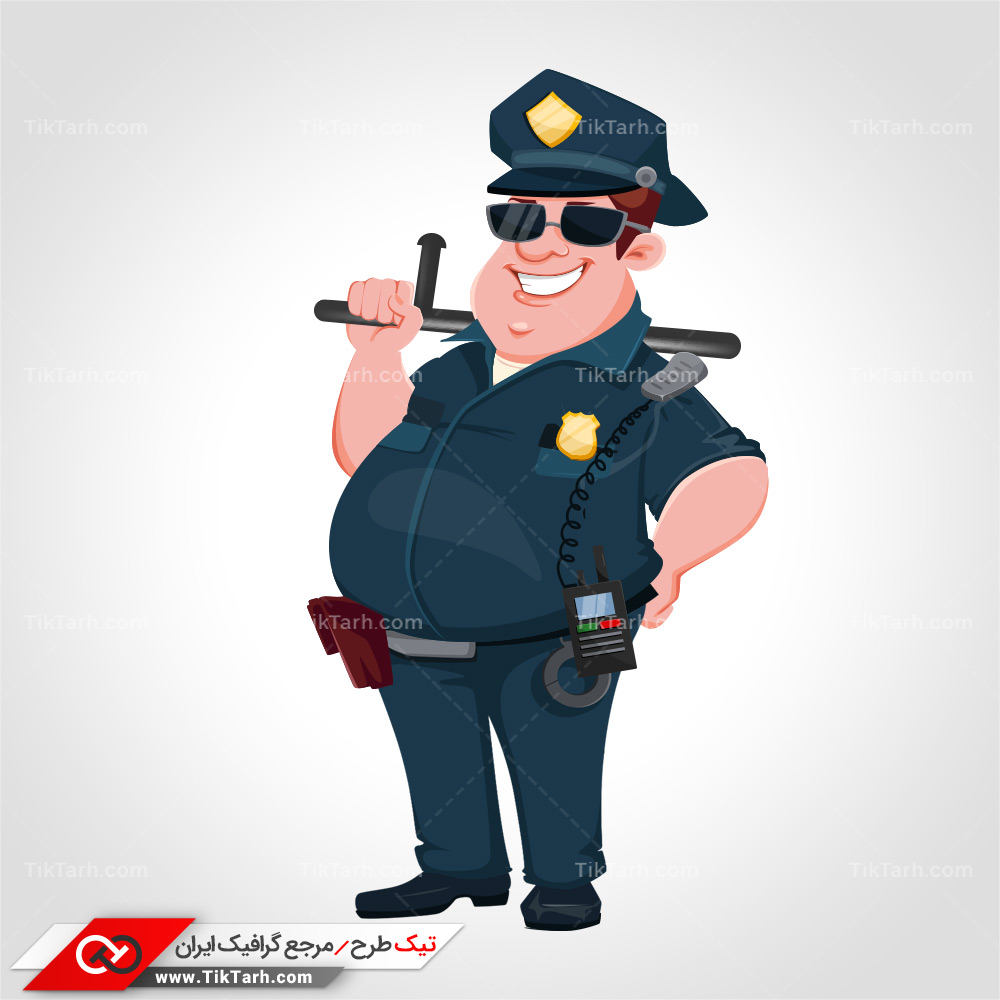 دانلود طرح لایه باز افسر کارتونی