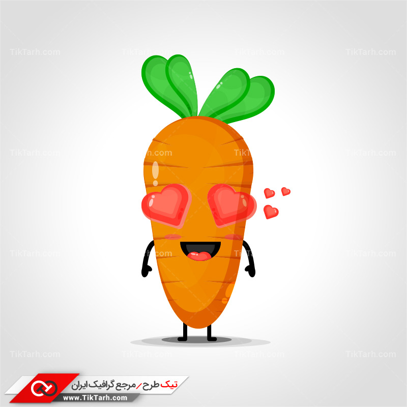 دانلود طرح لایه باز هویج شاد کارتونی
