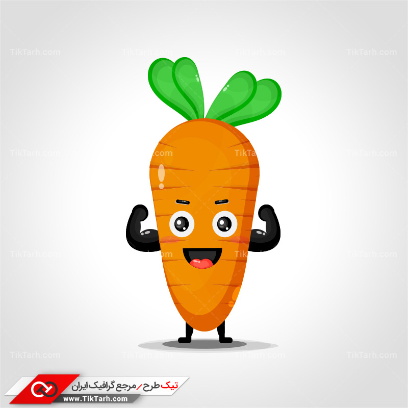 دانلود طرح لایه باز هویج نیرومند کارتونی