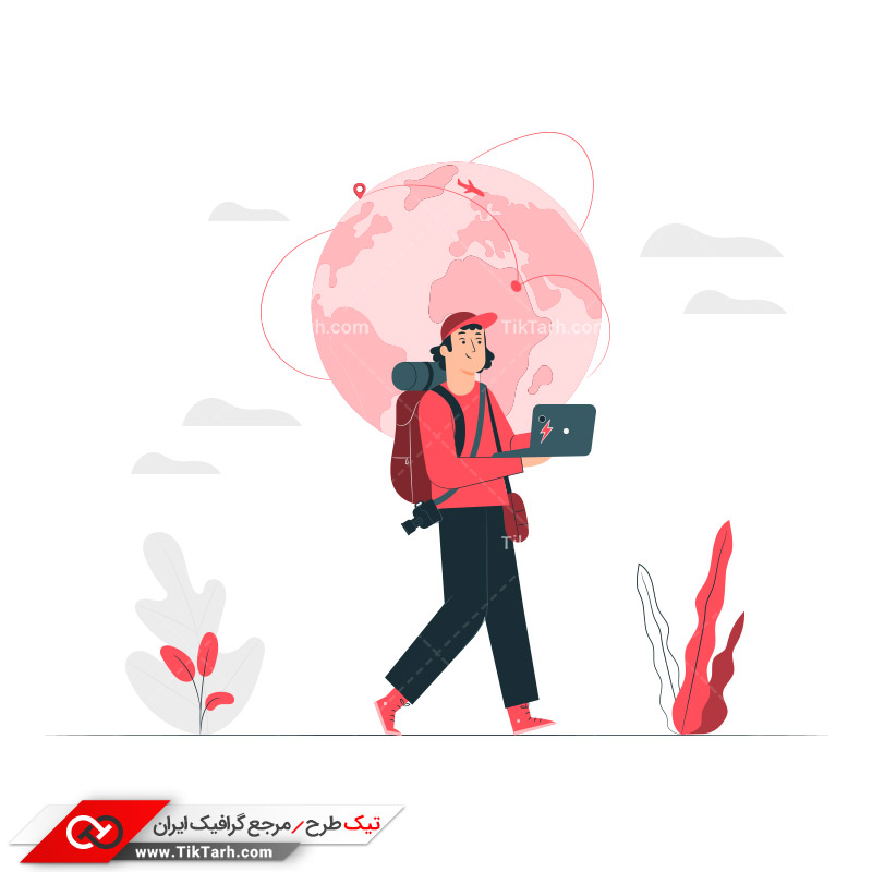 دانلود وکتور مفهومی جهانگردی