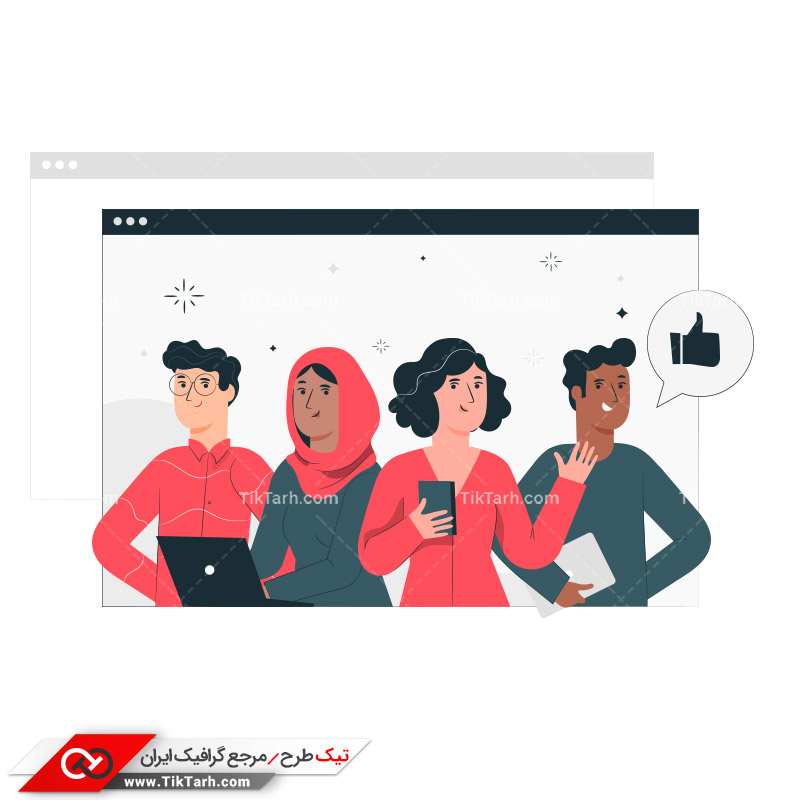 دانلود وکتور مفهومی درباره تیم کاری