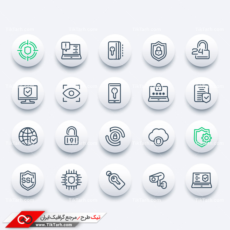 طرح آماده لایه باز آیکون امنیت برنامه ها