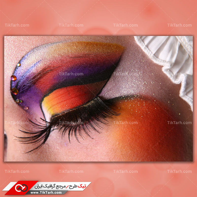 دانلود تصویر با کیفیت آرایش چشم با سایه و نگین