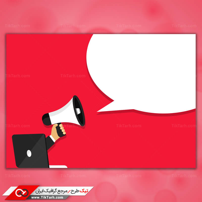 پس زمینه طراحی با طرح بلندگو زمینه قرمز