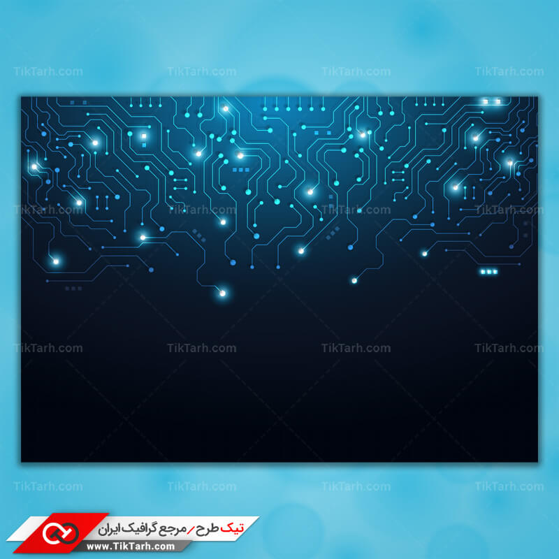 پس زمینه طراحی با طرح الکترونیکی زمینه آبی