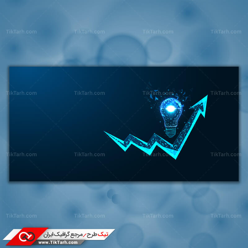 پس زمینه طراحی با طرح لامپ زمینه آبی