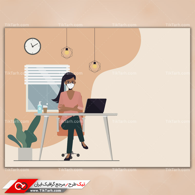 وکتور مفهومی قرنطینه خانگی