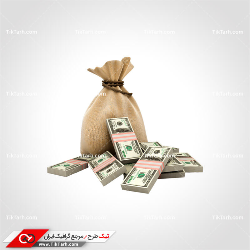 دانلود طرح لایه باز دلارها و کیسه دلار