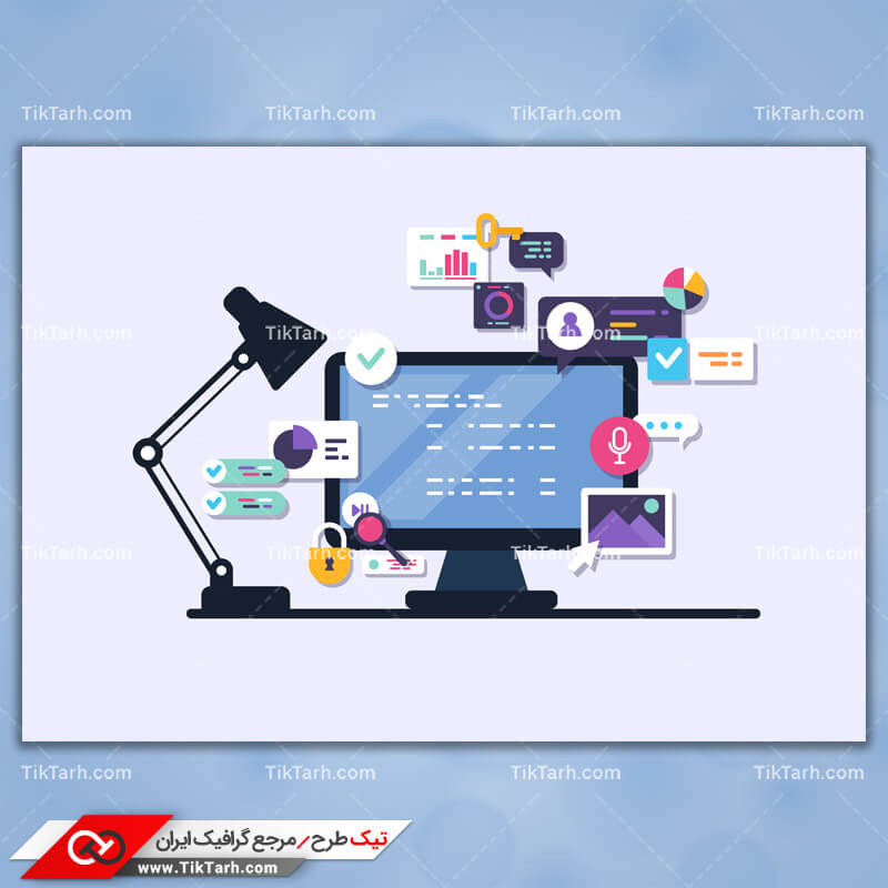 دانلود کلیپ آرت مانیتور و چراغ مطالعه