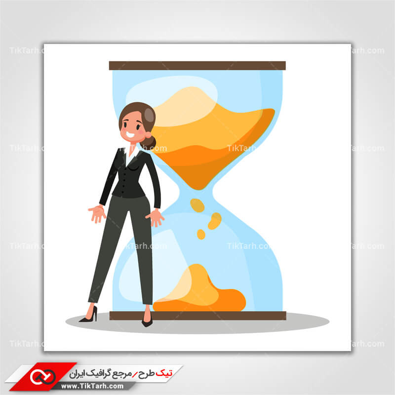 دانلود کلیپ آرت زن جوان و ساعت شنی