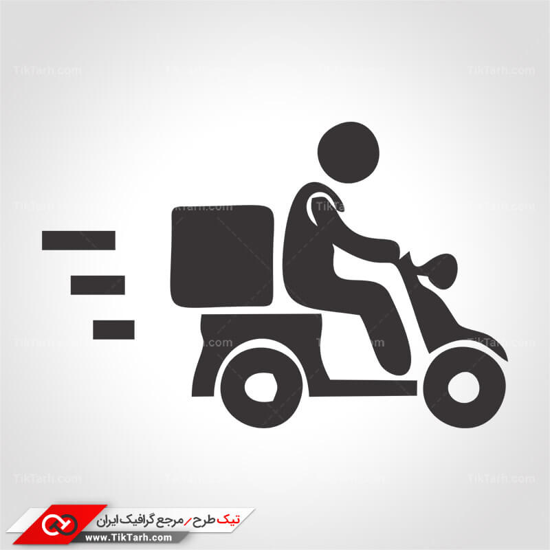 دانلود کلیپ آرت سیاه و سفید پیک موتوری