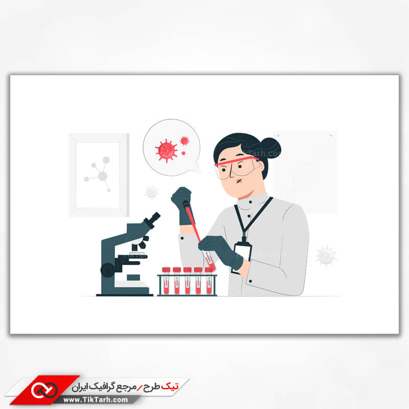 وکتور مفهومی آزمایش کرونا