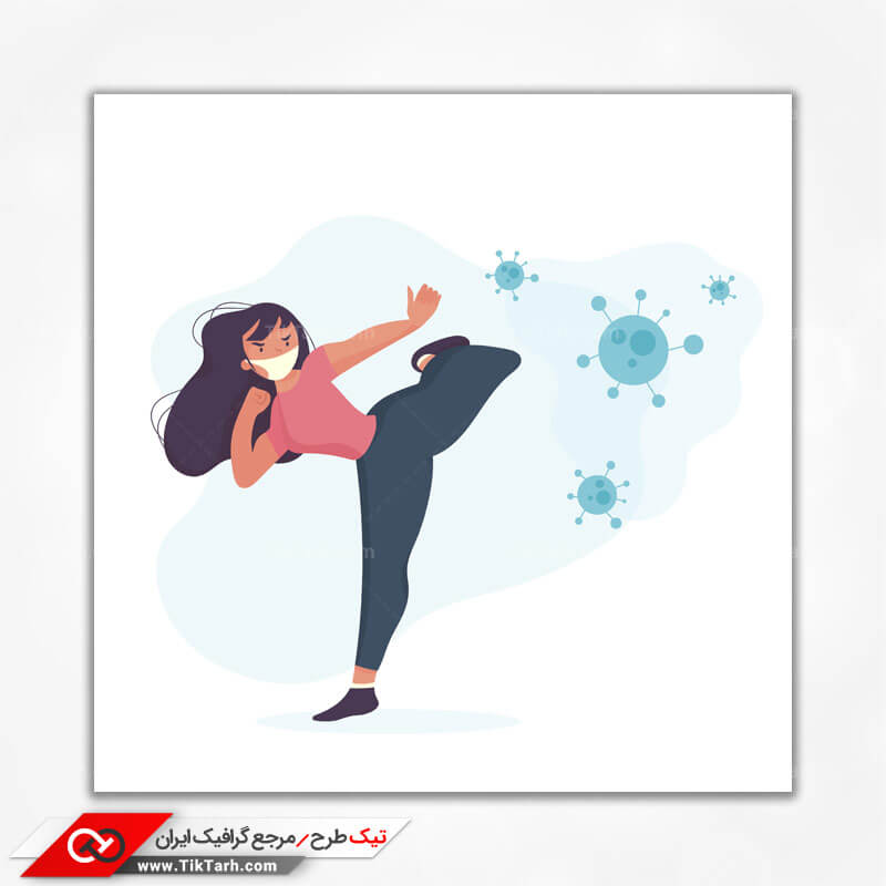 وکتور مفهومی مبارزه با ویروس کرونا