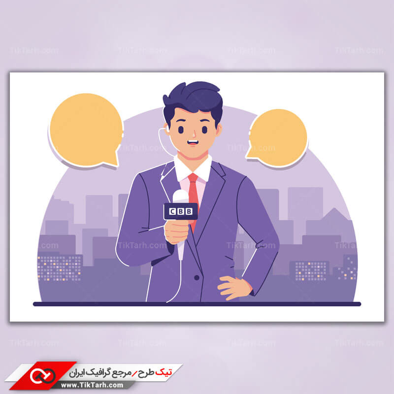 وکتور مفهومی گوینده خبر