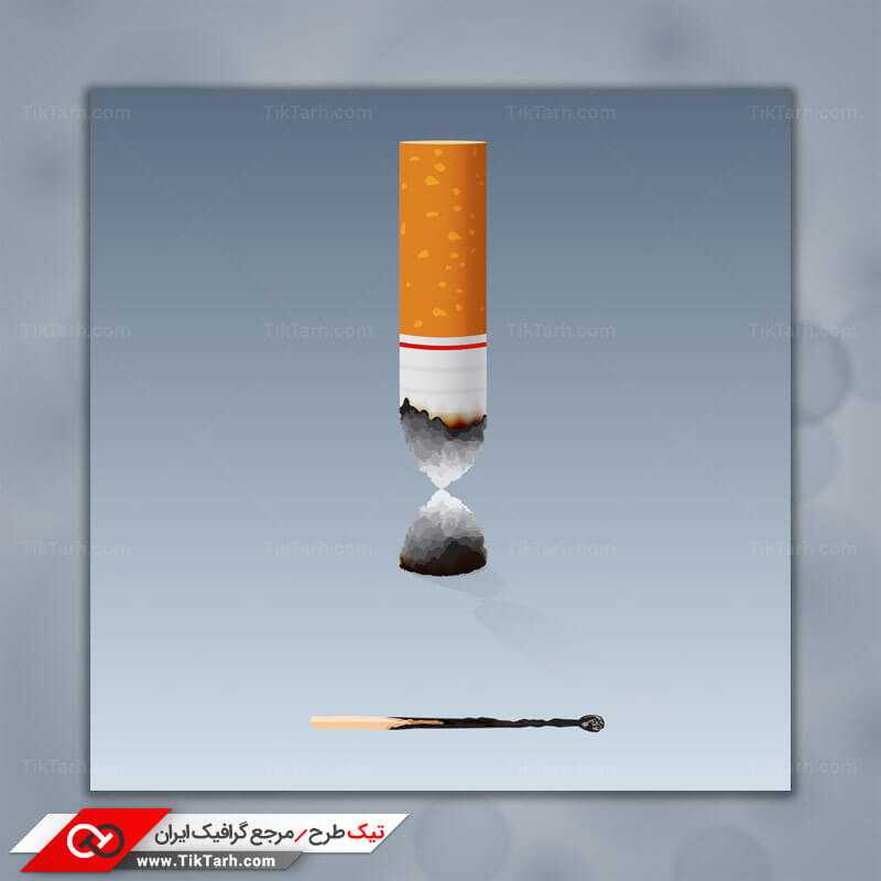 وکتور مفهومی نابودی و سیگار