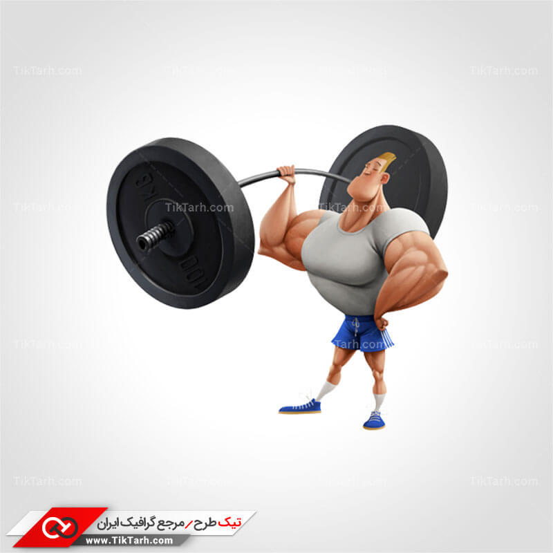 دانلود طرح لایه باز وزنه بردار کارتونی
