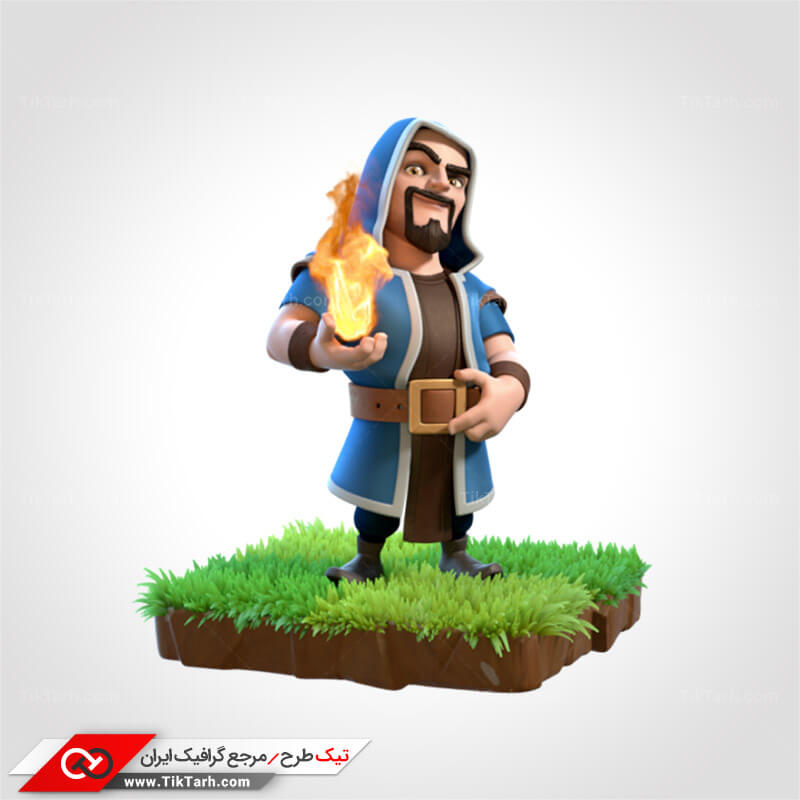طرح لایه باز شخصیت کارتونی ویزارد