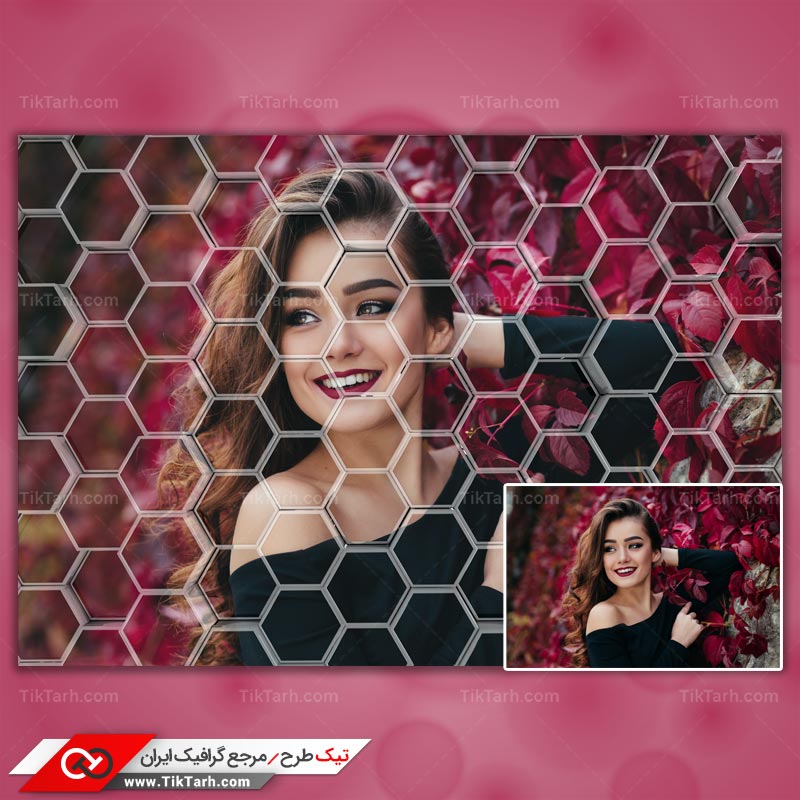فون لایه باز عکس با طرح شش ضلعی