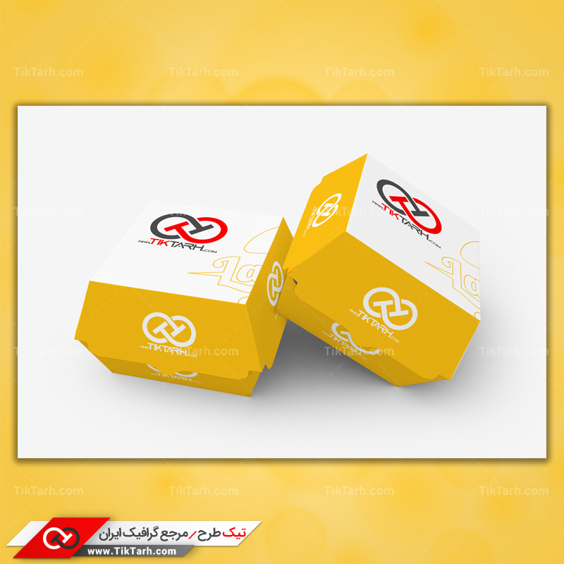 دانلود موکاپ پاکت جعبه زرد و سفید