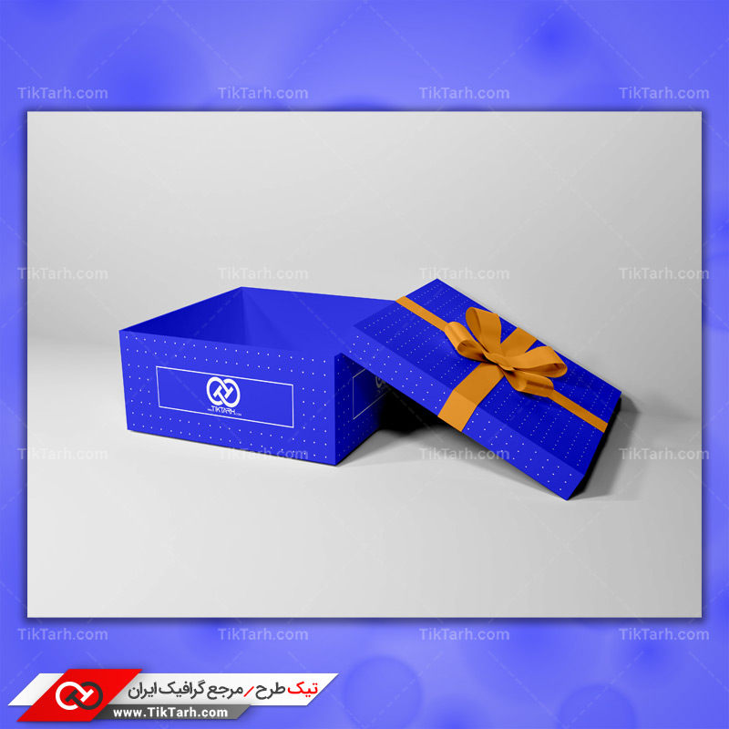 موکاپ جعبه کادو آبی