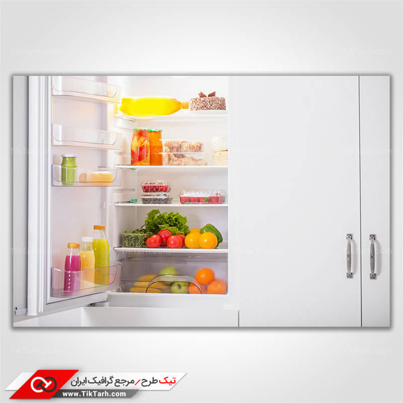 دانلود تصویر با کیفیت میوه ها و سبزیجات داخل یخچال